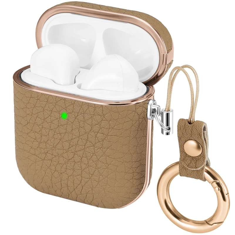 For 1 2 Generation Earphone Cover Leather Protective Cover Litchi Pattern Wireless Headphone Cases
