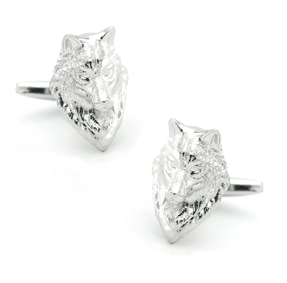 Animal Design Wolf Cufflinks For Men Quality Copper Material Silver Color Cuff Links Wholesale&ampretail | Украшения и аксессуары