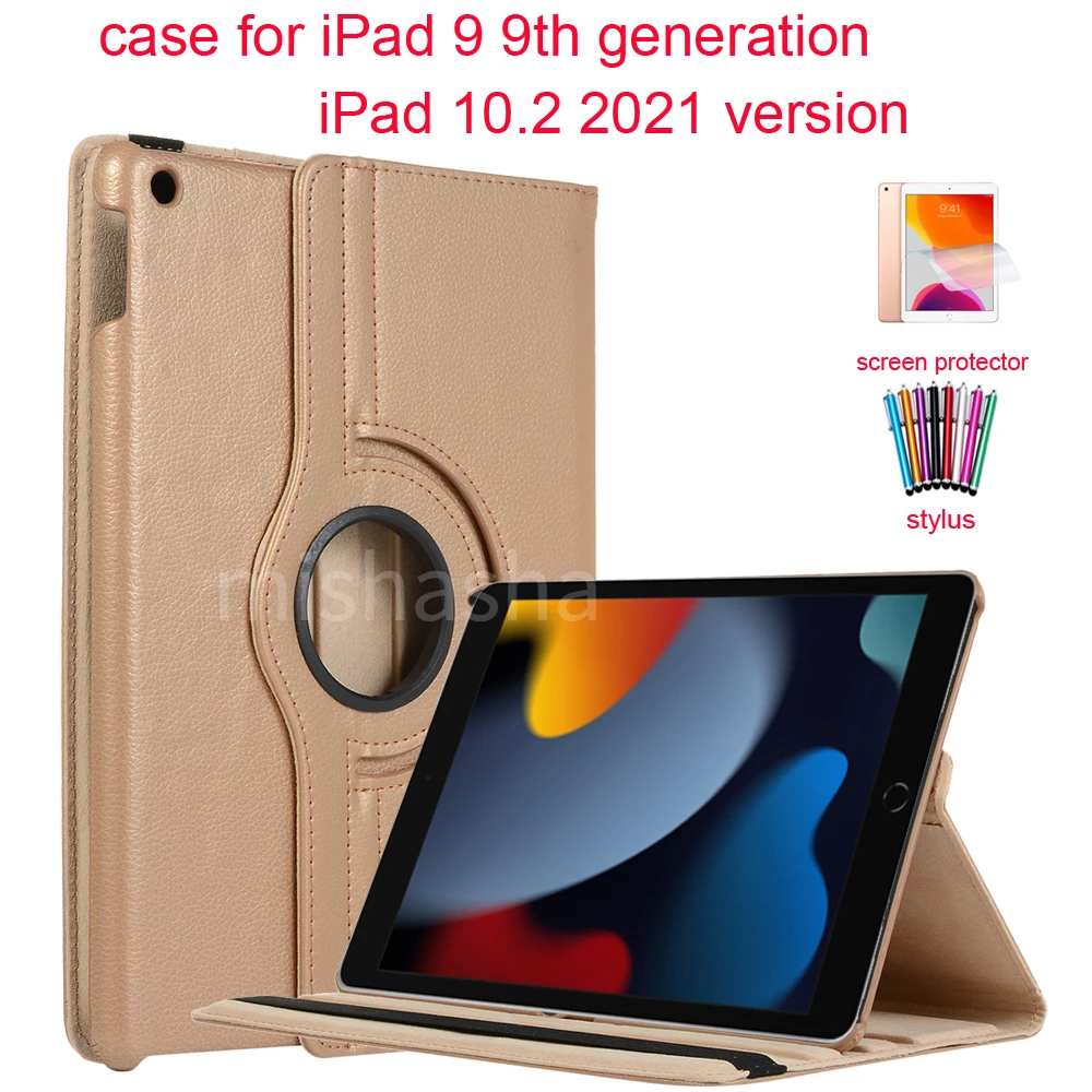 Вращающийся на 360 градусов Чехол-книжка из искусственной кожи для Apple iPad 9-го