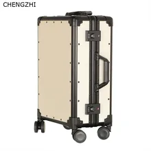 CHENGZHI 20 дюймов, 24 дюйма, высокое качество, Ретро стиль, чемодан на колёсиках, для женщин, для каюты, для путешествий, чехол, алюминиевая рама, чехол на колесиках