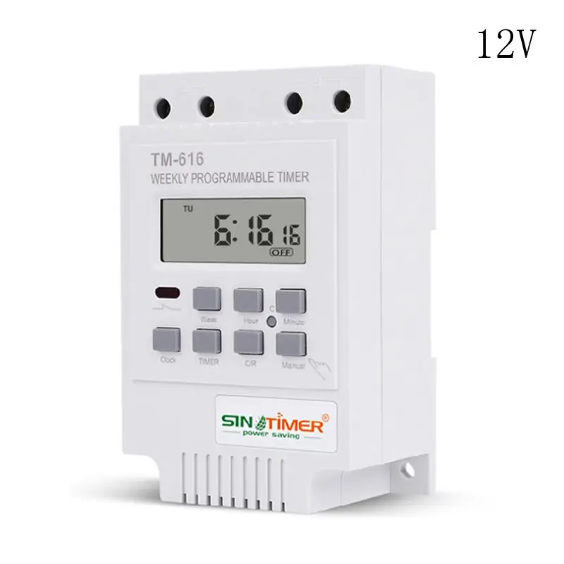 TM616W цифровой электронный таймер 110/12V 30A 17 установка программируемое реле
