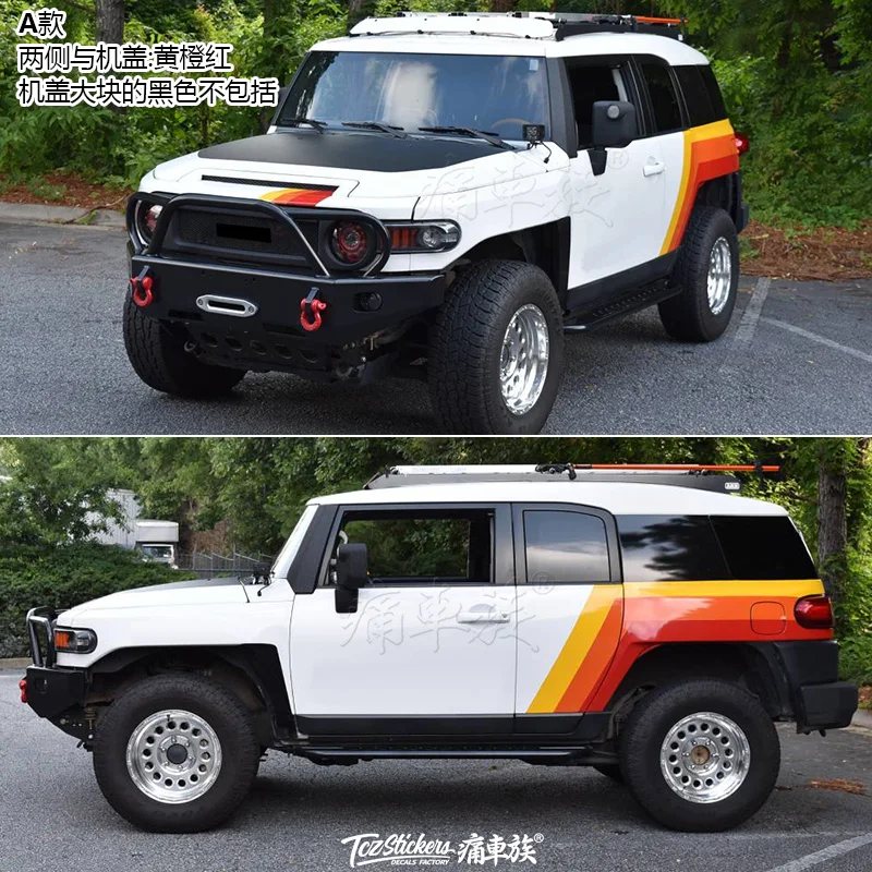 Автомобильные наклейки для Toyota Land Cruiser FJ Fortuner, декоративные наклейки для двери кузова, цветные наклейки