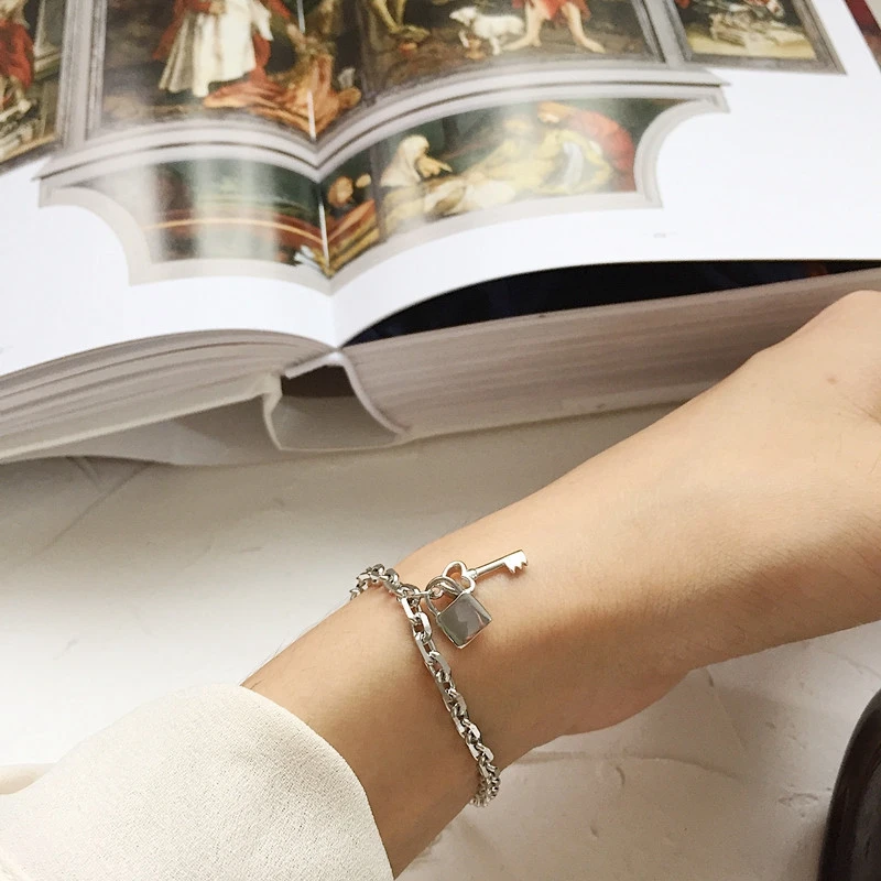 LouLeur, 925 пробы, серебряный, сердце, ключ и замок, браслет, модный, персонализированный, женский, роскошный, браслеты для женщин, хорошее ювелирное изделие, подарок