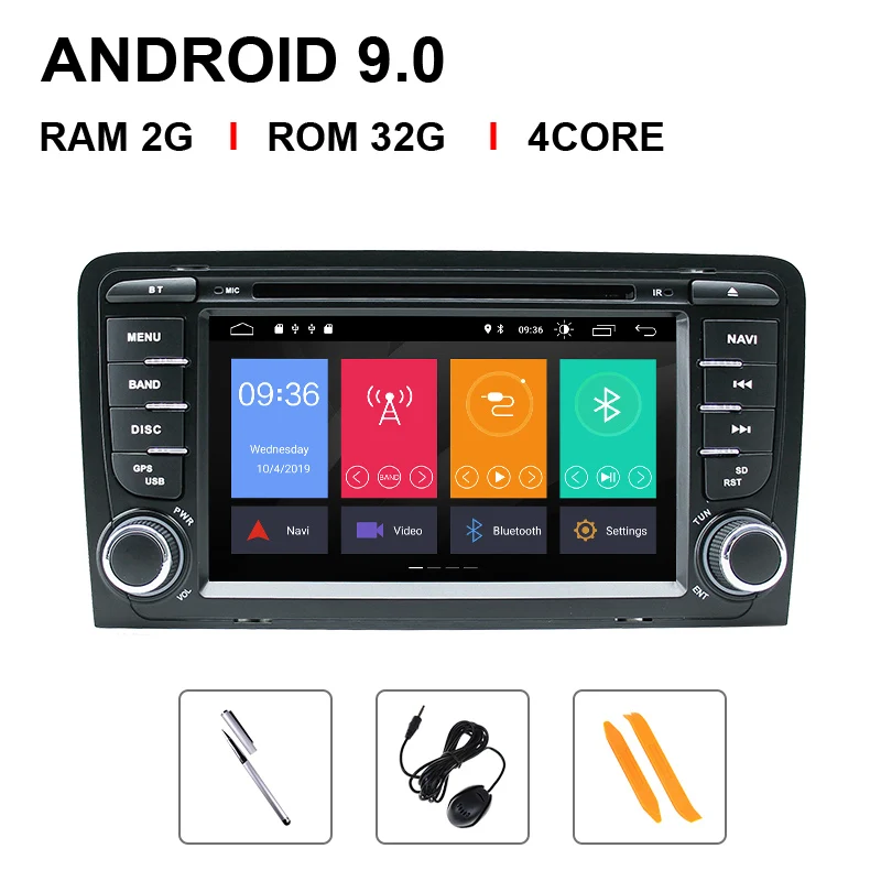 DSP 2 din Android 9 автомобильный DVD мультимедиа для Audi A3 8P S3 2003-2012 RS3 Sportback навигация gps Радио Стерео головное устройство 4 Гб+ 64 ГБ - Цвет: 4 Core 32 ROM