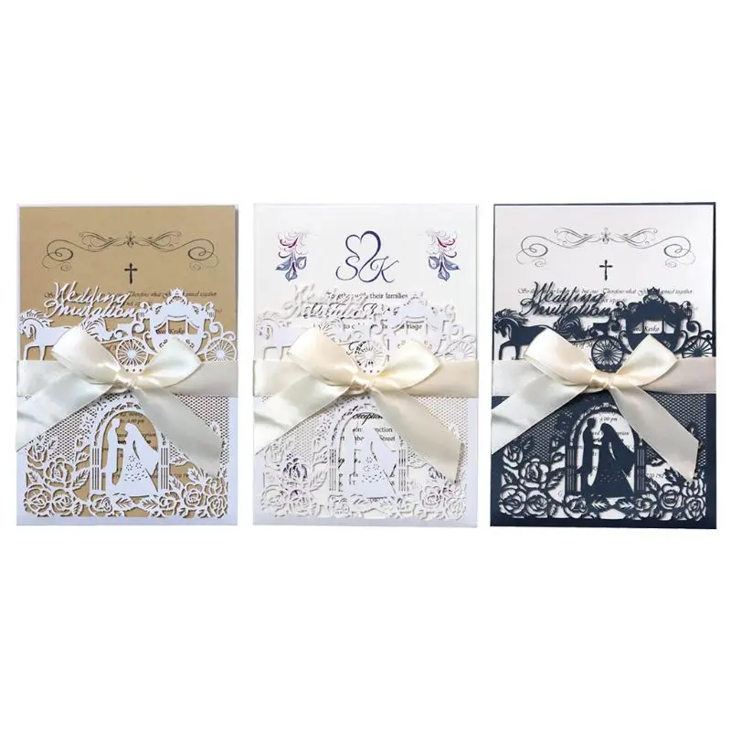 20 шт., европейский стиль, свадебные пригласительные открытки, персонализированные, открытые, Обложка, карман с конвертами, наборы, вечерние принадлежности