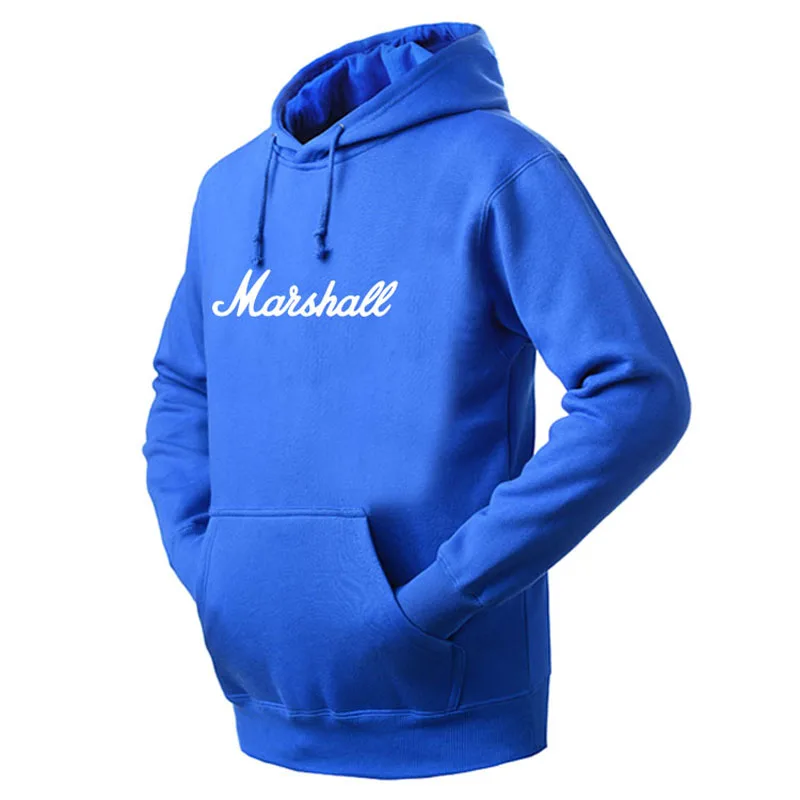 Тонкий пуловер толстовки с логотипом Marshall Толстовка с длинным рукавом пуловер с капюшоном с буквенным принтом Толстовка - Цвет: Синий