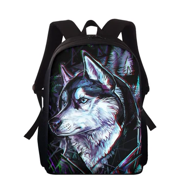 

School Backpack for Boys Animal cool wolf custom made 3D Printing School Bags Children Cool Schoolbag Kids Bag