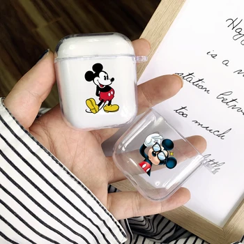 

Mickey Mouse Case for Apple Airpods 2 1 Soft Silicone Transparent Case Earphone Cover Protective Headset Shockproof Airpod Cover