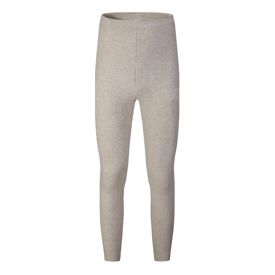 Beige RMORE внутренние монгольские кашемировые брюки мужские ребристые зимние толстые 7 калибра трикотажные в SlavaStore - Цвет: Beige