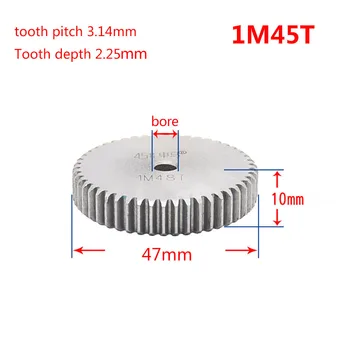 

1 Modulus 45 Teeth Spur Gear 45# Steel Motor Gear Wheel No quenching