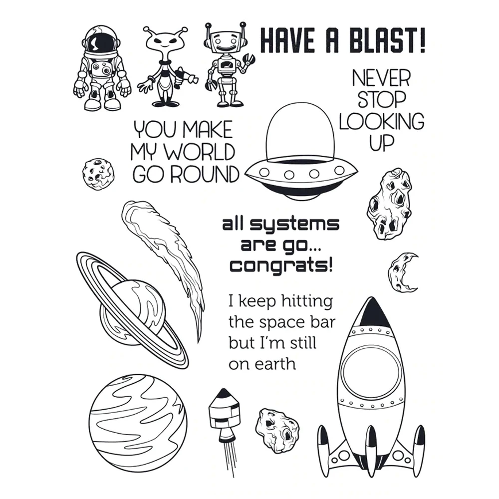 

Fly into outer space Transparent Clear Silicone Stamp/Seal for DIY scrapbooking/photo album Decorative clear stamp