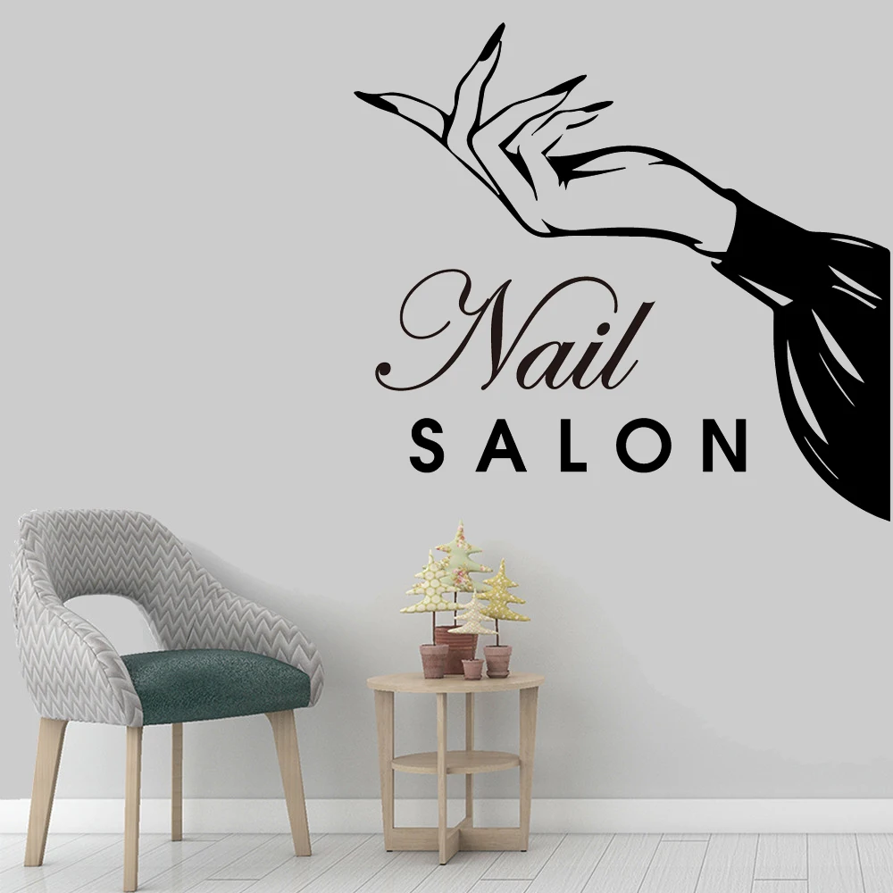 New Nail salon vinyl Wall Sticker beauty Home Decor Decoration for barber shop Stiker wallpaper stickers WL399 | Дом и сад
