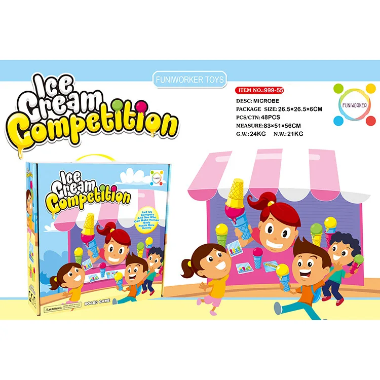 

Hot Selling Stack Ice Cream Game Children'S Educational Parent And Child Competition Jenga Tabletop Toys Athletic Toy