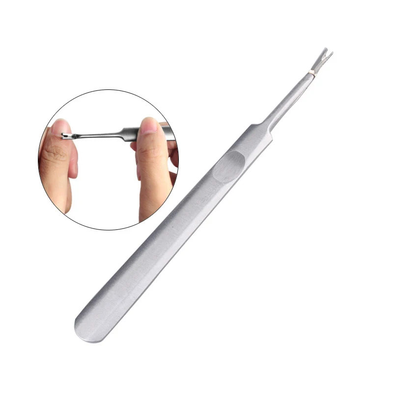 

1 pc Professional Stainless Steel Cuticle Pusher Nail Cuticle Remover Callus Dead Skin Fork Nail Manicure Pedicure Tools