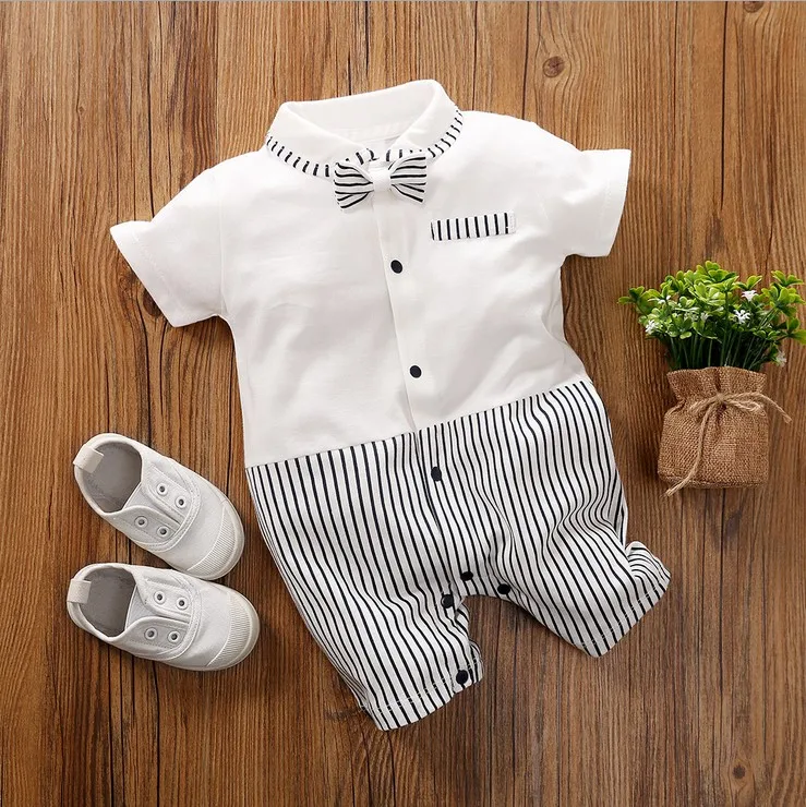 B Short Sleeve Bunvel детские комбинезоны для младенцев в стиле пэчворк для маленьких девочек одежда для детей белая галстук-бабочка для Зимняя одежда Детские костюмы для мальчиков, Детский костюм для девочек; 45 - Цвет: B Short Sleeve