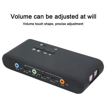 

Recording Audio Interface 7.1 Channel Sound Card Dynamic 3D Stereo Optical Fiber Digital Surround Sound Playback External USB