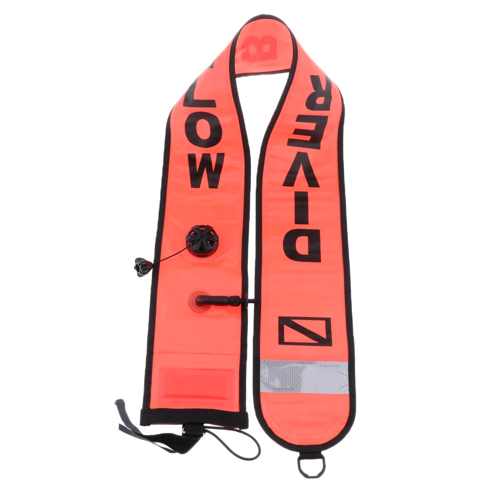 Diver Signal Marker Inflatable Tube with Plastic Clip for Diving Snorkeling Underwater Safety Signal Buoy Float for Water Sports