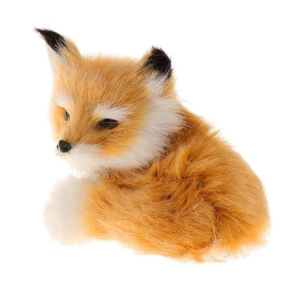 Simulation Cute Sitting Fox Stuffed Animal Soft Plush Kid Toy Xmas Gifts Decor 
