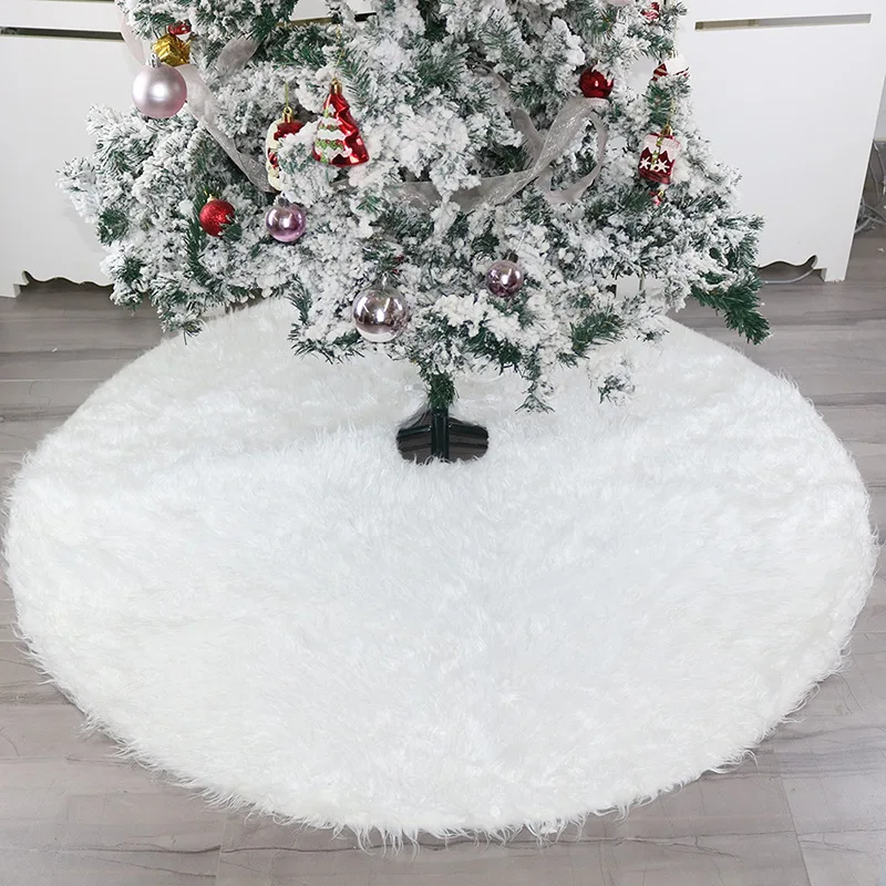 Christmas Decorations For Home White Plush Tree Fur Carpet Merry Christmas Tree Skirt New Year Gift Xmas Decoration Navidad