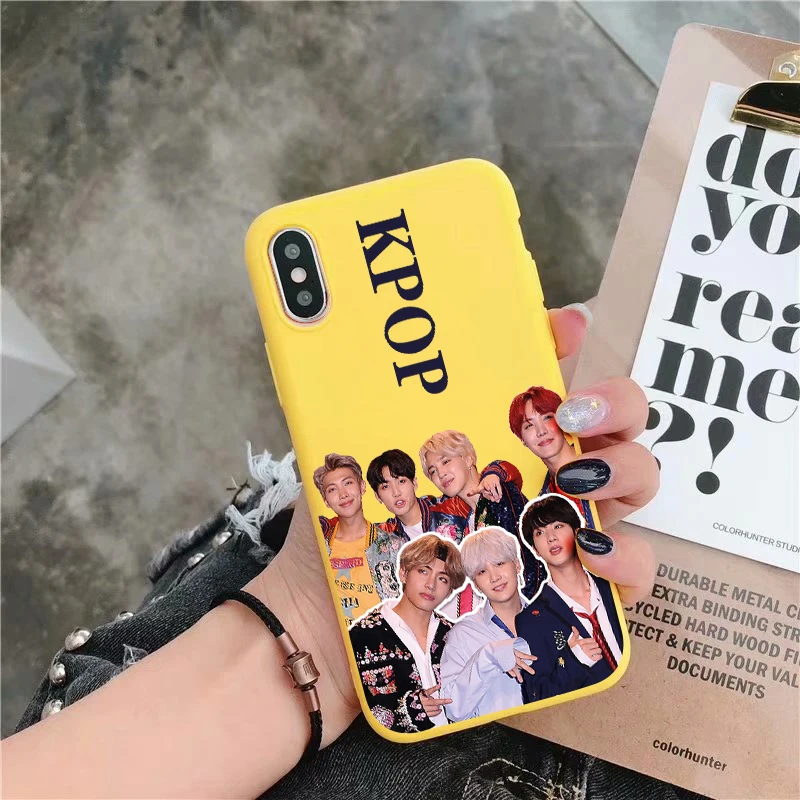 Kpop чехол для телефона из мягкого силикона с Карамельный цвет крышки для iPhone X XR XS MAX для детей 5, 6, 7, 8 plus 6s 5S - Цвет: Y-5976