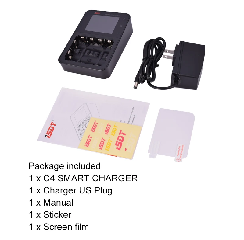 ISDT C4 умное зарядное устройство 8A сенсорный экран с USB выходом для 18650 26650 AA AAA батареи с ips экраном US Plug