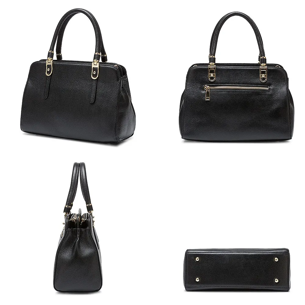 Zency, Новое поступление, женская сумка-тоут, натуральная кожа, элегантная женская офисная сумка, высокое качество, сумки через плечо, черные