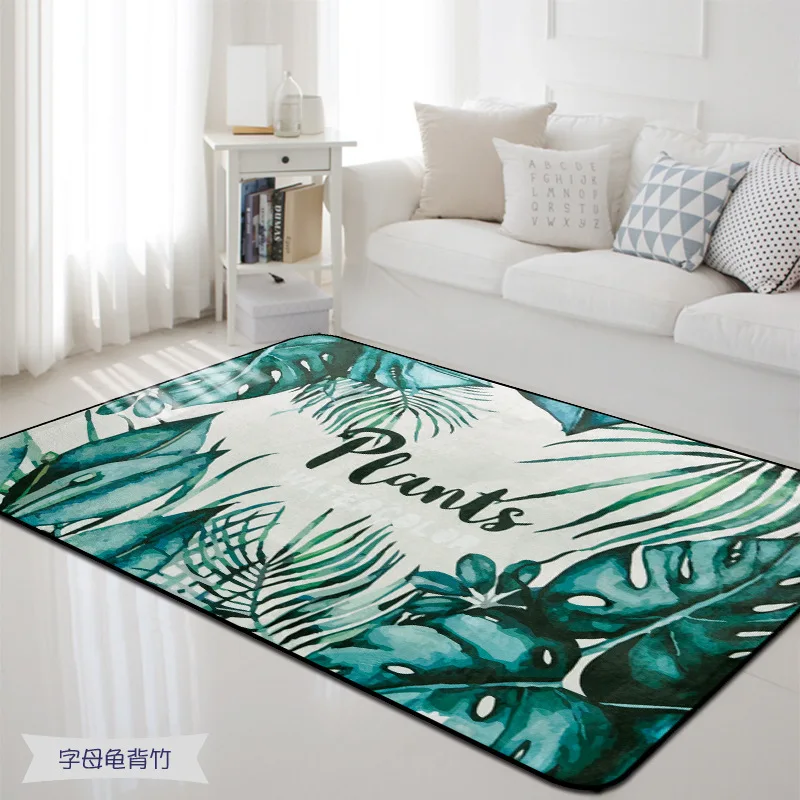 

Back of Turtle Plant Rug Living Room Bedroom Bay Window Rug Casual Household Blanket Mat