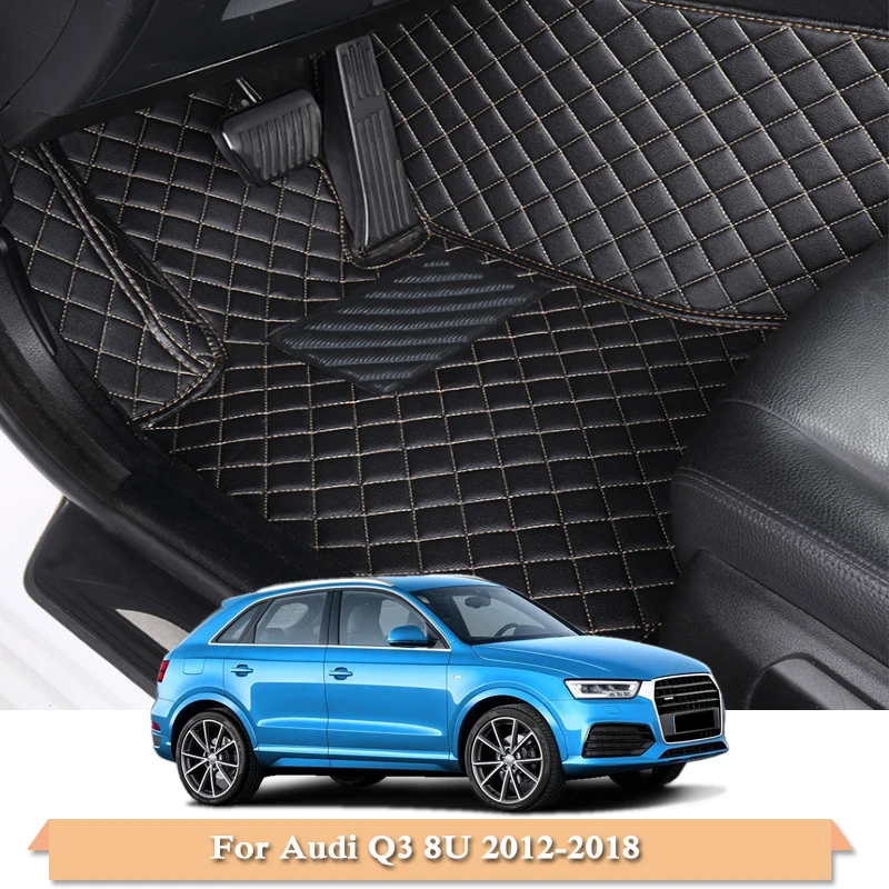 Автомобильный Стайлинг, автомобильный коврик для Audi A3, 8 В, седан, хэтчбек, Q3, Q5, 10-18, 5 мест, LHD, кожа, авто, Накладка для ног, внутренние аксессуары