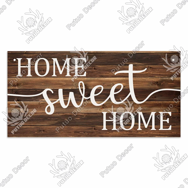 Putuo Decor Home Wooden Signs Family Wood Pendant Decorative Plaque for Friendship Home Sweet Home Room Sign Wall Decoration WP3828