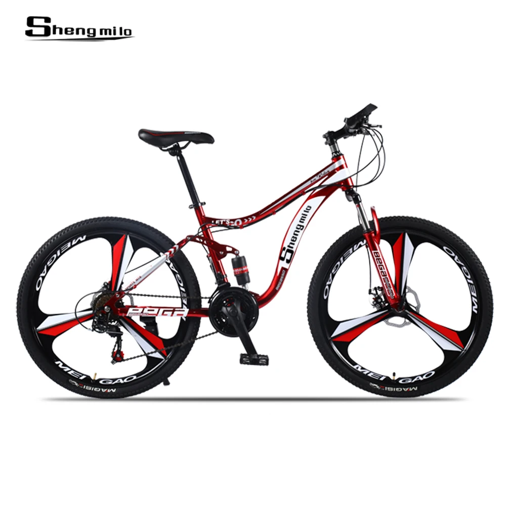 Clearance Sheng milo Mountain bike Steel Framework 21 Speed Shimano 26 "Wheel Mechanical Discs Brakes MTB 3