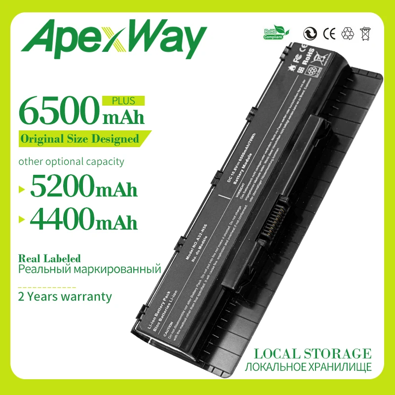 Apexway 6 cell Battery for Asus A31-N56 A32-N56 A33-N56 N46 N46V N46VM N46VZ N56 N56D N56DP N56V N56VJ N56VM N56VZ N76 N76V | Компьютеры и