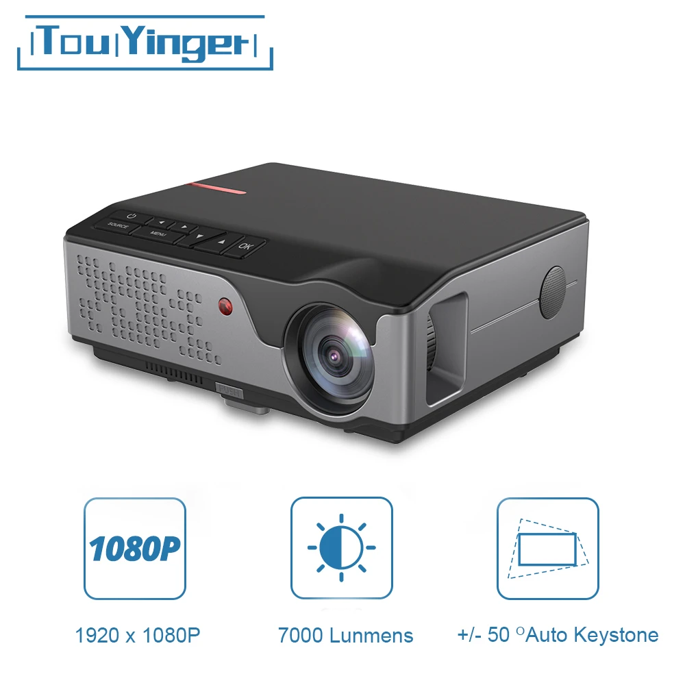 

Проектор Touyinger Full HD 1080P RD826 TD96 Android Wi-Fi светодиодный проектор Родной 1920x1080P 3D домашний кинотеатр проектор для смартфона