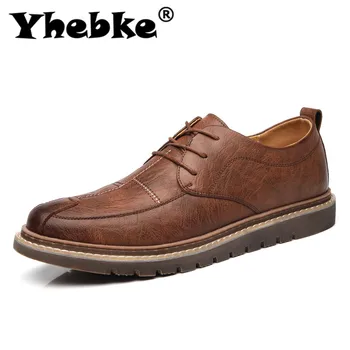 

Yhebke 2020 Newly Men's Casual Leather Shoes Lace Up Soft Comfortable Sneakers Flats Slip on Fashion Driving Shoes Spring Autumn