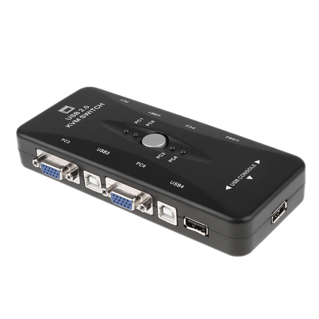 USB 2,0 KVM переключатель коробка соединяет принтер клавиатура мышь 4 компьютера использования