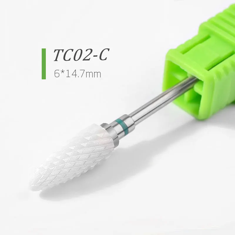 1pcs TC02-C 8 шт. керамические сверла для ногтей набор карбид-вольфрамовый ногти пилка сверлильный резак для электрической Фрезерной Машины аксессуары маникюрные инструменты - Цвет: 1pcs TC02-C