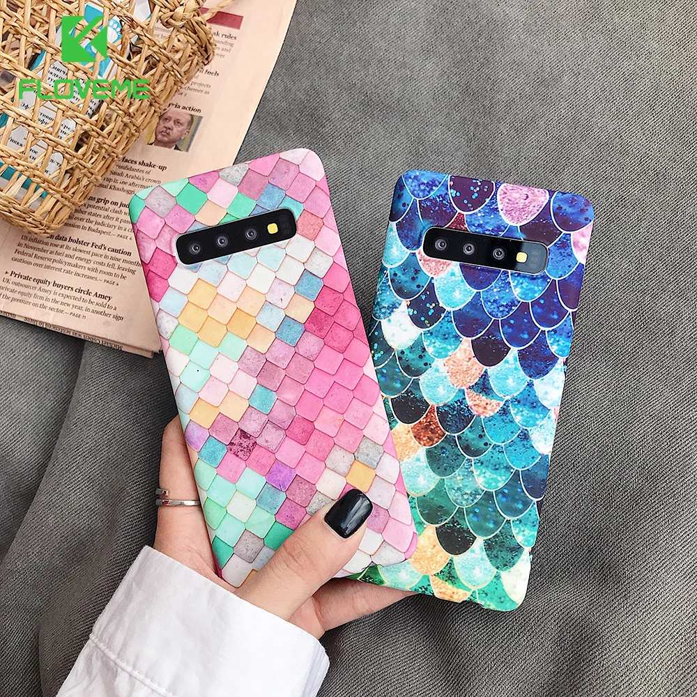 

FLOVEME Luminous Colourful Case For Samsung Galaxy Note 10 S10 Plus S9 Fashion Cover For Samsung A50 A70 A30 Phone Bag Capa