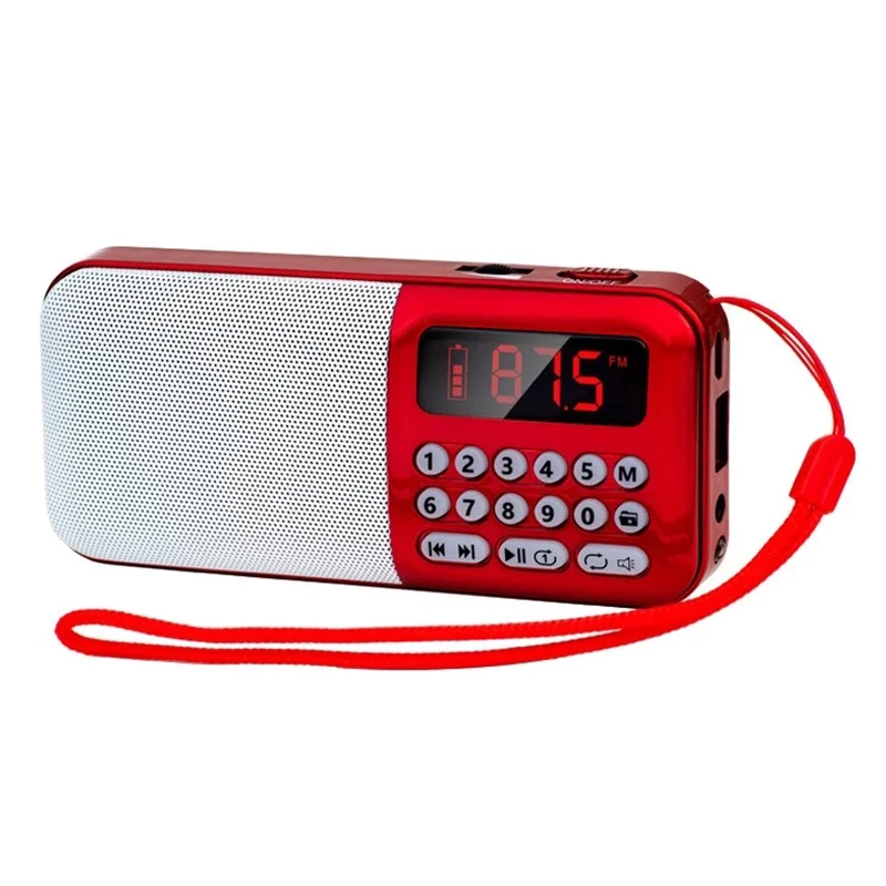 Portable FM Radio Rechargeable Wireless Speaker TF Card USB Disk MP3 Player Mini Radio with Earphone Jack