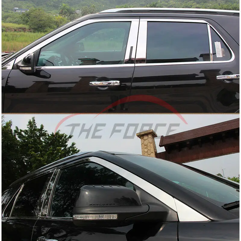 For 2013- Ford Explorer High quality Stainless Steel Window Moulding Trim Cover Refit 18pcs