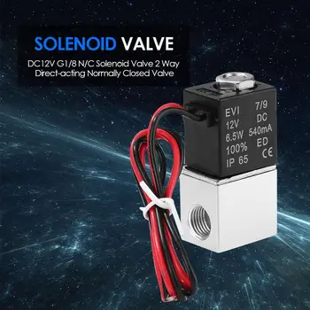 

1/8inch DC 12V Solenoid Valve Aluminum Direct-acting Normally Closed Electric for Water Control Plumbing Accessories