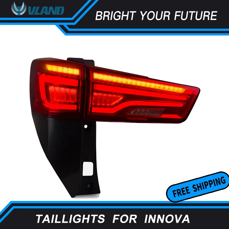 

LED Strip Tail Lamps for Toyato Innova 2016 2017 2018 Tail Lights with Sequential Indicator Rear Lamp