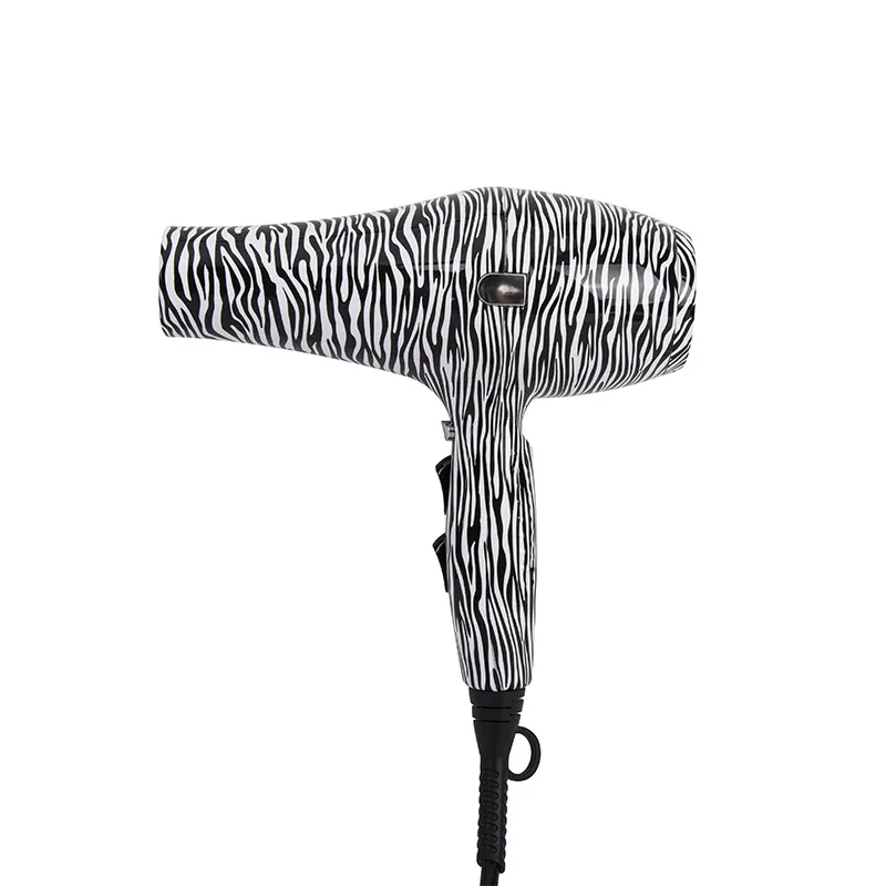 Фен для волос Zebra с отрицательными ионами, черный и белый в полоску, высокая мощность, фен, анион, вентилятор, салонный стиль, инструмент, холодный горячий ветер