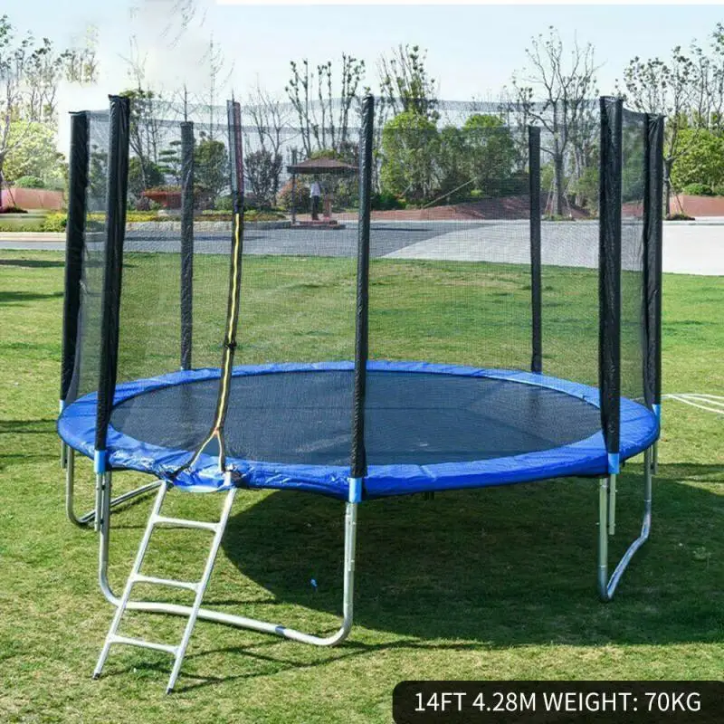 

6/8/10/12/14FT Trampoline With Enclosure Spring Cover Safety Net Ladder Jumping Pad Protection Guard Indoor Outdoor Trampoline