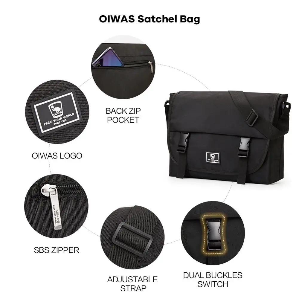 OIWAS Small Messenger Bag for Men Crossbody Shoulder Bags Purse Work Travel  Business Wallet Lightweight Casual Sling Man
