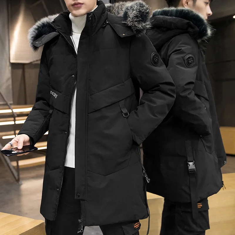 2022 New Men's Down Jacket Winter Male Jacket High Quality Long Thick Warm Coat Fashion Trends Fur Hooded Parkas Men's Coat 3XL
