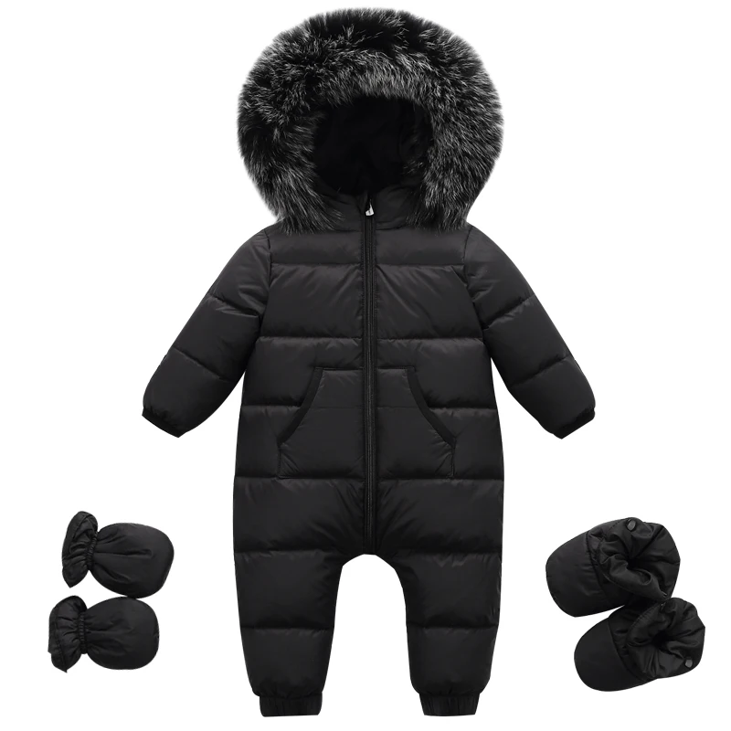 Baby Snowsuit Winter Jumpsuit Newborns Snow Wear Clothes Down Fur Jacket Kids Girls Coats Infant Rompers for Boy Parka Overalls