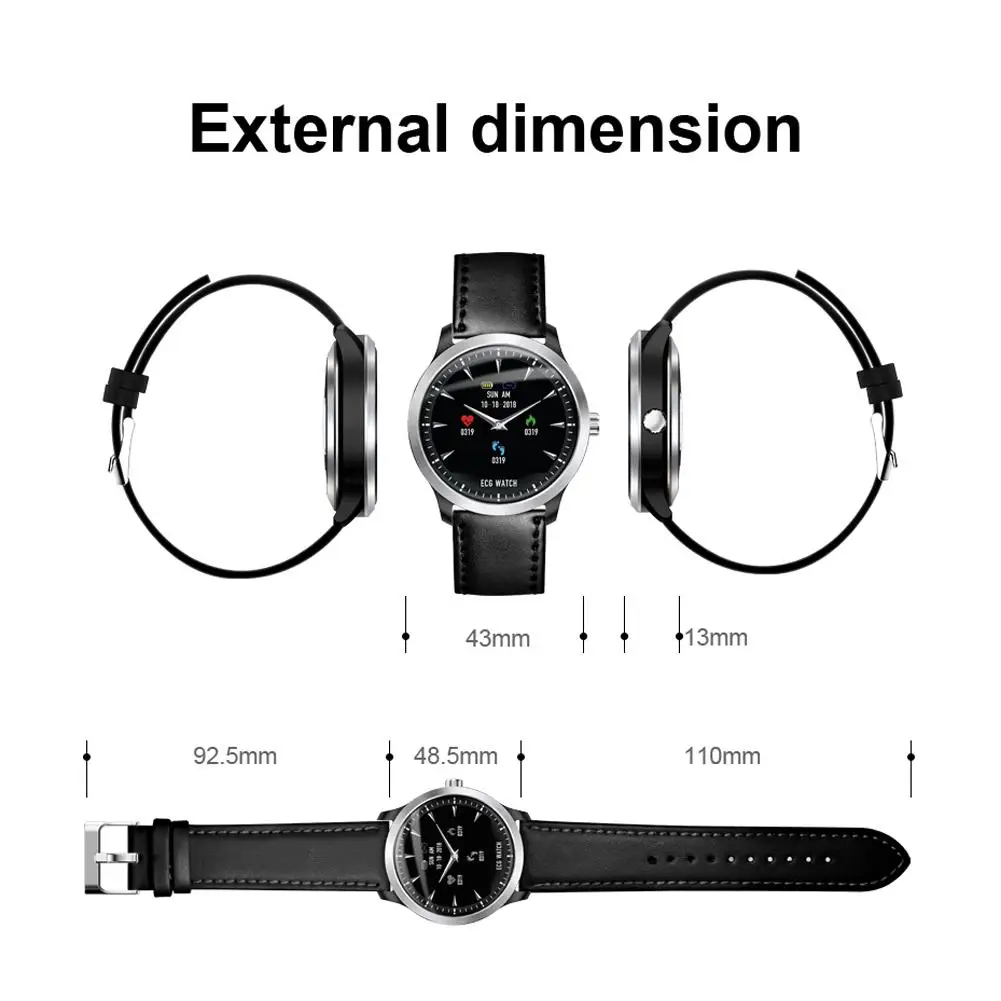 BEESCLOVER Smart Bracelet PPG ECG HRV Report Heart Rate Blood Pressure Test Monitor Pedometer Sports Smart Watch