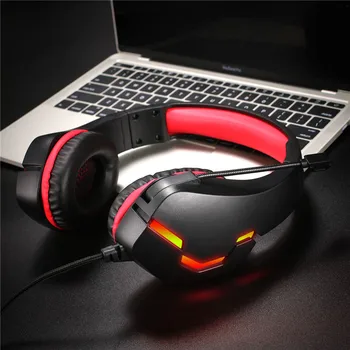 

J10 Led Gaming Headphones Headset Deep Bass Stereo Wired Gamer Earphone Microphone With Backlit For PS4 Phone PC Laptop