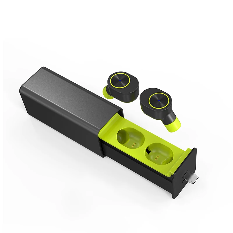 QCR TWS, беспроводные Bluetooth наушники, настоящие беспроводные TWS, спортивные наушники, лучшие беспроводные наушники с микрофоном, маленькая стереогарнитура - Цвет: Зеленый