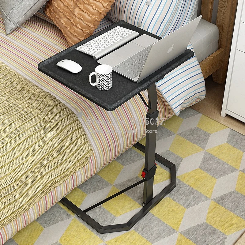 

Height Adjustable Laptop Lazy Bed Desk Simple Lifting Folding Table Bedside Table U-shaped Carbon Steel Feet Computer Table