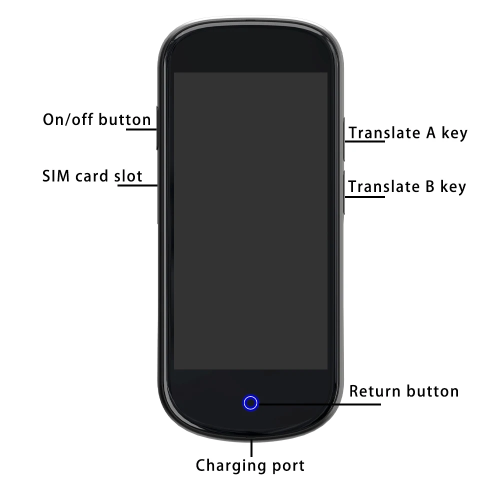 4G LTE Wifi Network 4 INCH V12 Translator Support MTK6739CPU RAM 1GB+ROM 8GB Android OS 7.1 Offline Translation IPS Screen voice translator language translator